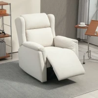 HOMCOM Relaxsessel, Verstellbarer Polstersessel mit Fußstütze, 160° neigbar, Leinenoptik, schneller Aufbau, Beige(m-10)
