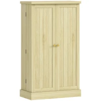 HOMCOM Dispensa 104 cm, 12 rastrelliere spezie, ripiani regolabili, legno naturale.(m-11)