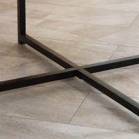 HOMCOM Mesa de Centro Mesa de Salón Redonda con Encimera Símil Mármol y Marco de Metal Estilo Moderno 80x80x45 cm Blanco(m-8)
