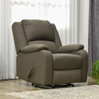 HOMCOM Relaxsessel, Liegefunktion und Fußstütze, verstellbar, bis 150 kg, Stahlrahmen, 90 x 96 x 98 cm, Braun(m-10)