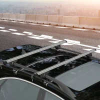 HOMCOM Bare transversale auto 135 cm, portbagaj blocabil cu 2 chei, compatibile cu șine laterale de 120 cm, argintie(m-10)