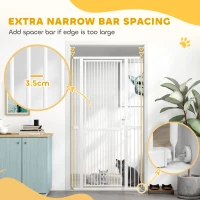PawHut 180cm Extra Tall Pet Gate with 3.5 cm Narrow Gap, Pressure Mounted No Drilling Cat Gate for Doorways, 77-104cm Width(m-5)