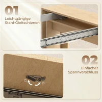 HOMCOM Masă de Dining Compactă pentru Bucătărie Economisește Spațiu, 240 x 90 x 78 cm, Lemn Deschis(m-6)