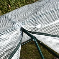 Outsunny Mini  Greenhouse Grow House PVC Cover Steel Frame White 99L x 71W x 60H cm(m-9)