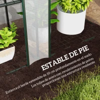 Outsunny Invernadero de Exterior de 3 Niveles con Puerta Enrollable con Cremallera 9 Estantes Cubierta de PE 215x46x151cm Blanco(m-7)