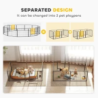 PawHut Heavy Duty Puppy Play Pen, 12 Panels Pet Exercise Pen, Pet Playpen for Small Dogs, 60Hcm(m-7)