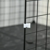 PawHut Pet Playpen with Door, Guinea Pigs Metal Mesh Cage for Small Animal, Chinchilla, 175 x 105 x 70 CM, Black(m-9)