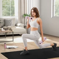 SPORTNOW Halteres Ajustáveis 5 kg Conjunto de Halteres com Pega Antiderrapante Conjunto de Halteres para Treino Rosa(m-10)