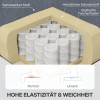 HOMCOM Ohrensessel Relaxsessel Sessel, Vintage-Design, Knopfheftung, gedrechselte Beine, 74 cm x 86 cm x 102 cm, Grau(m-5)
