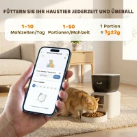 PawHut Futterautomat Katze mit Kamera, 2,4 GHz WLAN, App-Steuerung, 4L Futterautomat für 1–10 Mahlzeiten, 2-Wege-Audio(m-5)