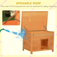 PawHut Wooden Dog House, Water-resistant Elevated Pet House with Open Top, 82W x 58D x 58H cm(m-16)