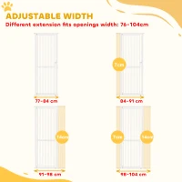PawHut 180cm Extra Tall Pet Gate with 3.5 cm Narrow Gap, Pressure Mounted No Drilling Cat Gate for Doorways, 77-104cm Width(m-6)