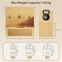 HOMCOM Stauraumtruhe 108 L Aufbewahrungsbank mit Rattan-Front Klappdeckel Stützarm für Diele 80x40x45cm Eiche(m-3)