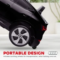 HOMCOM Audi E-tron Licensed 12V Kids Electric Ride on, Electric Car for Kids, with Parental Remote, Music Lights MP3, Suspension Wheels, for 3-5 Years, Black(m-6)
