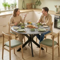 HOMCOM Tavolo Pieghevole 2-6 Persone, Ali Pieghevoli, Struttura Acciaio Doppia X, Grigio Cemento(m-10)