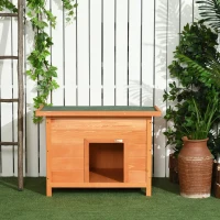 PawHut Wooden Dog House, Water-resistant Elevated Pet House with Open Top, 82W x 58D x 58H cm(m-20)