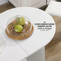 Set HOMCOM 5 piese, masă pliabilă cu 2 rafturi și 4 scaune din PAL, alb(m-9)