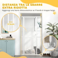 PawHut Cancellino per Cani e Gatti Alto 180 cm, Estensibile da 77-104 cm e Montaggio a Pressione, Bianco(m-5)