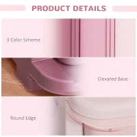 HOMCOM Kids Storage Units with 3 Drawers 3 Tier Chest Vertical Dresser Tower Toy Organizer for Nursery Playroom Kindergarten Pink(m-5)