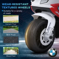 HOMCOM Electric Motorbike for Kids Ride on BMW Motorbike W/Headlights and Music, 6 V-Red(m-6)