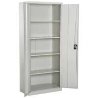 Vinsetto Cool Rolled Steel Tall Office Lockable Filing Cabinet, 2 Doors, 4 Internal Adjustable Shelves, Bookcase Cabinet Storage Unit, 80 L x 40 W x 184 cm(m-13)