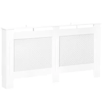 HOMCOM Cobertura para Radiador em MDF com Ripas e Prateleira Superior 151,5x19x82 cm Branco(m-11)