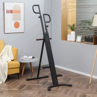 HOMCOM Grimpeur Vertical Pliable Stepper & Climber 2 en 1 Appareil Fitness Hauteur Ajustable avec écran LCD et roulettes - 100 x 60 x 175-195 cm(m-10)