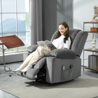 HOMCOM Elektrischer Aufsteh-Sessel, Weicher, samtartiger Stoff, USB-Anschlüsse(m-10)