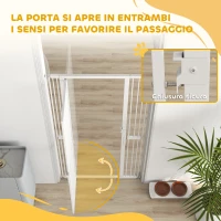 PawHut Cancellino per Cani e Gatti Alto 180 cm, Estensibile da 77-104 cm e Montaggio a Pressione, Bianco(m-7)