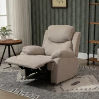 HOMCOM Fotoliu Relax Rabatabil Manual la 150° cu Suport pentru Picioare, din Material Textil, 93x88x102cm, Bej(m-6)