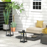 HOMCOM Set de 2 Seminee Independente cu Etanol, Semineu cu Bioetanol pentru Interior sau Exterior cu Capac de Flacara, Rezervor de 0,4L, max. 15㎡, Arde pana la 2 ore, Negru(m-10)