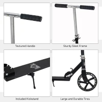 HOMCOM Kids Scooter Teenager Kick Scooter Foldable 4 Levels Adjustable Height with Rear Fender Brake for 7-14 Years(m-6)