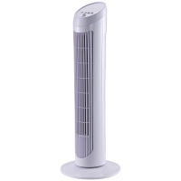 HOMCOM Ventilator turn oscilant de 45W cu 3 trepte de viteză, ventilator coloană din plastic ABS, 27x27x75 cm, alb
