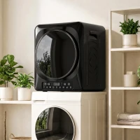 HOMCOM 1000 W Kompakt-Ablufttrockner mit Extra-Trocken & ECO-Modi, Timer- und Temperatureinstellungen, Schwarz(m-10)