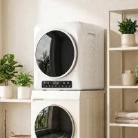 HOMCOM 1000 W Kompakt-Ablufttrockner mit Extra-Trocken & ECO-Modi, Timer- und Temperatureinstellungen, Weiß(m-10)