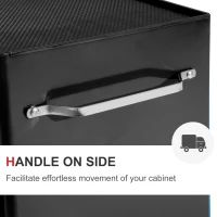 HOMCOM 5-Drawer Tool Chest, Lockable Steel Tool Storage Cabinet with Wheels and Handle Tool Box for Garage, Workshop, Black(m-7)