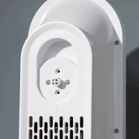 HOMCOM Radiator Electric Oscilant cu Telecomandă, Timer și 2 Moduri, din PP, PA și Metal, 21x21x63,5 cm, Alb și Negru(m-9)
