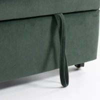 HOMCOM 2 Seater Sofa Bed, 3-in-1 Convertible Pull Out Sleeper Sofa with Clik-Clack Adjustable Backrest, Dark Green(m-12)