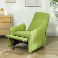 HOMCOM Fotoliu Relaxant Reclinabil cu Suport pentru Picioare Extensibil, Husă de Schimb și Șezut cu Arcuri, Gri(m-10)