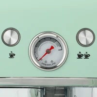 HOMCOM Bean to Cup Coffee Machine, Espresso Machine with Integrated Bean Grinder & Steam Wand, Light Green(m-10)