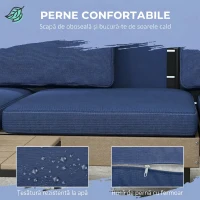 Outsunny Set de Mobilier de Gradina cu 3 Piese, cu Canapea(m-5)