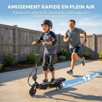 HOMCOM Trottinette électrique 120 W pliable pour enfant 7-14 ans 12 Km/h max. autonomie 10 Km max. noir(m-5)