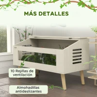 PawHut Terrario para Reptiles con Ventanas de Vidrio Templado Tapa Abatible para Serpientes Lagartos 100x50x60 cm Roble(m-7)