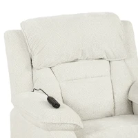 HOMCOM Power Recliner Armchair with Massage and Heat, Electric Reclining Chair with Wide Spring Seat, Cream White(m-12)