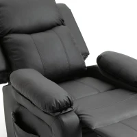 HOMCOM Fauteuil releveur électrique fauteuil relax électrique avec repose-pied télécommande et 2 pochettes 76x90x105cm noir(m-13)