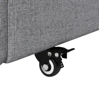 HOMCOM 3ft Single Bed Frame with Trundle, Upholstered Pull Out Trundle Bed with Headboard and Footboard, Dark Grey(m-11)