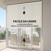 Outsunny Tenda a rullo da esterno oscurante e retrattile, 2,4x1,6 m, Crema(m-5)