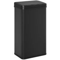 HOMCOM 50L Sensor Bin with Soft-Close Lid, Stainless Steel Automatic Touchless Motion Sensor Kitchen Bin, Black(m-15)