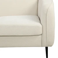 HOMCOM Canapé 2 places en velours, canapé de salon moderne 160 cm, assise large rembourrée, coussin épais à ressorts, beige(m-14)