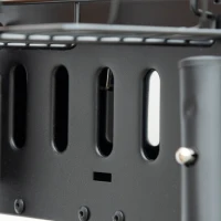 Outsunny Portable Charcoal BBQ Grill with Seasoning Baskets for Camping Picnic Hiking(m-11)